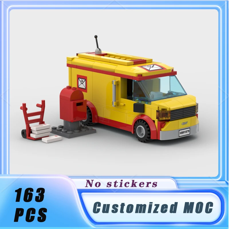 City Vehicle Series Creative Mail Van Building Blocks Model Bricks ...