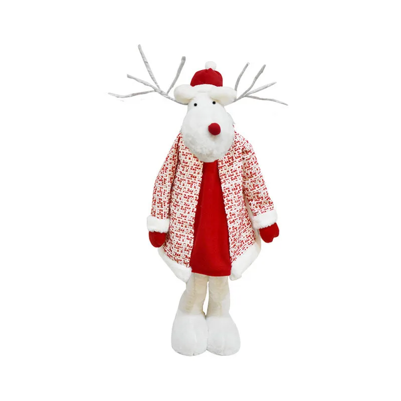 

New Decorative Ornaments Reindeer Elk Retractable Doll Christmas Fabric Decoration Window Atmosphere Decoration