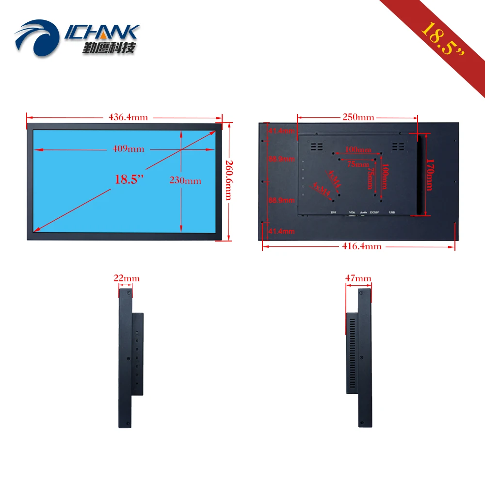 ̵ ũ PC  ÷, 4  ׼ ġ ũ, ݼ ̽, HDMI VGA USB ZB185TC-972R, 18.5 ġ, 1920x1080