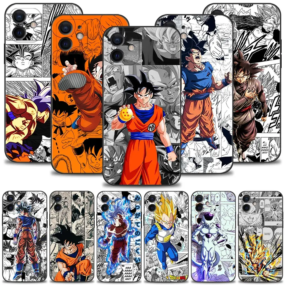 Phone Case for iPhone 13 12 11 Pro XS Max XR X 8 7 Plus 13mini 12mini Cover Silicone Funda Dragon Ball God Goku Vegeta Comics cool iphone 12 pro max cases