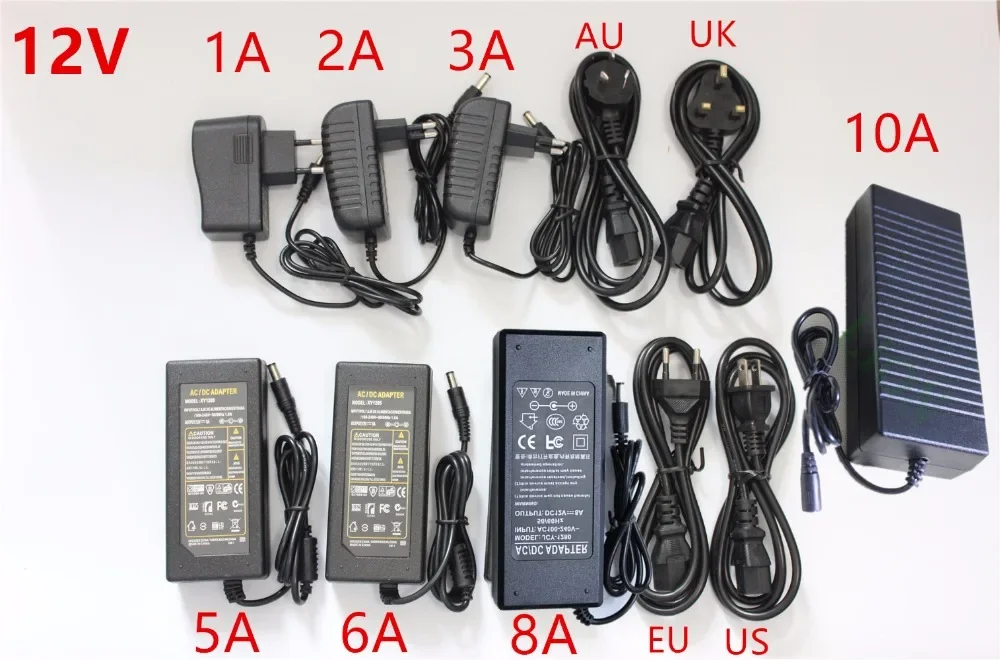 1A 2A 3A 5A 6A 8A 10A 120W 60W Led Power Supply Adapter 110V 220V to DC 5V 12V 24V Driver For LED Strip EU UK AU US Plug Socket led strip lights led strip light led light strip led controller