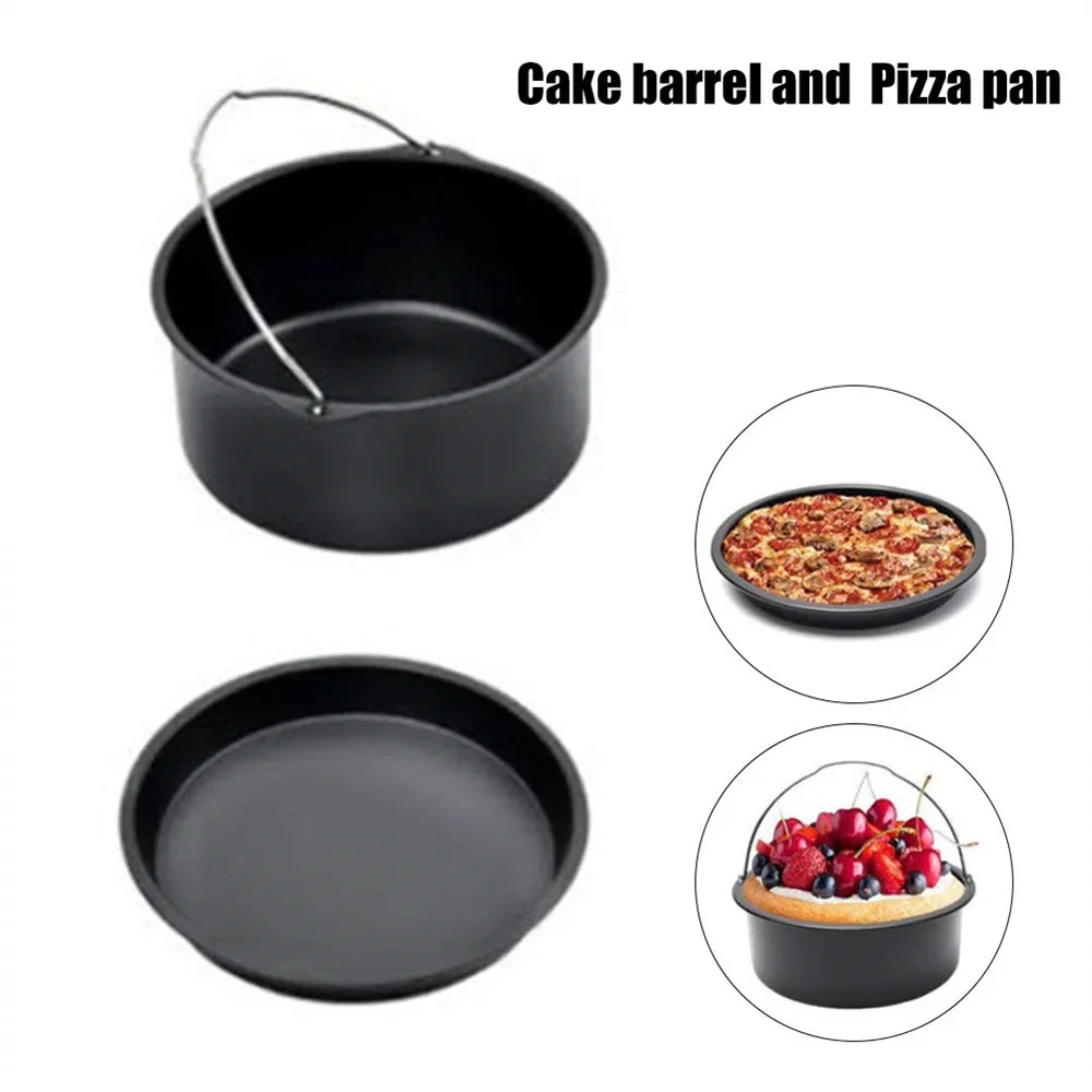 6/7/8 Inch Round Cake Mold Non Stick Baking Pan Tray Molds Air Fryer Basket With Handles Bakeware Pizza Oven Baking Pans