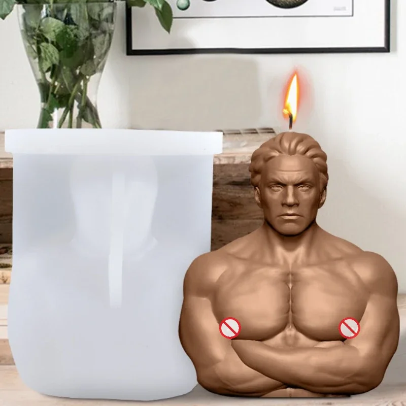 

Portrait Muscle Man Silicone Candle Mold DIY Human Body Candle Making Soap Resin Mold Christmas Gifts Craft Supplies Home Decor