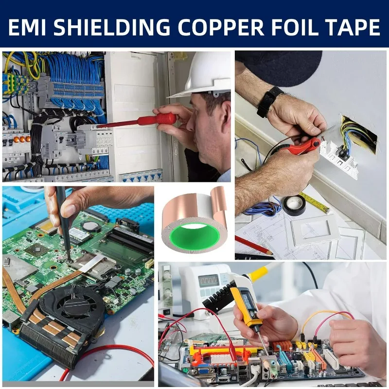 Copper Foil Tape - Single-Sided Conductive Adhesive for EMI Shielding and Crafts (20M)