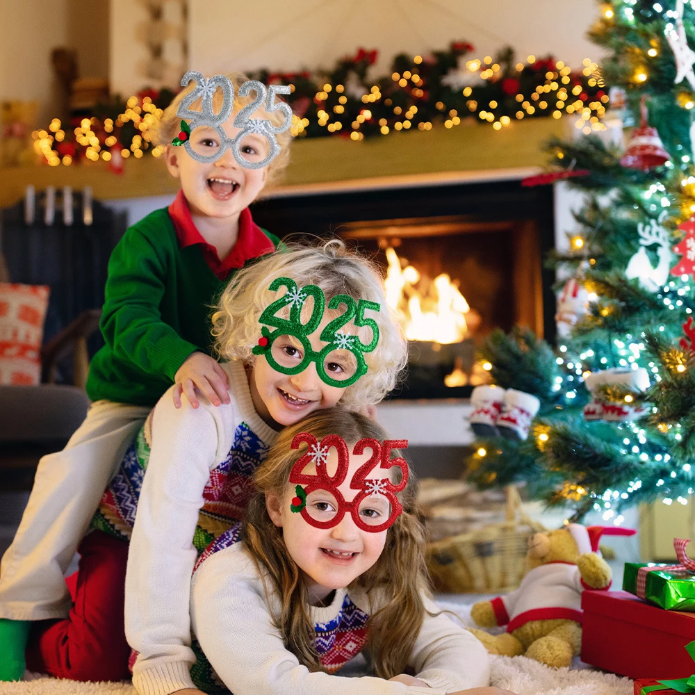 Christmas photo props glasses frame headband headwear party decoration gift 2pcs hair headband christmas party glasses