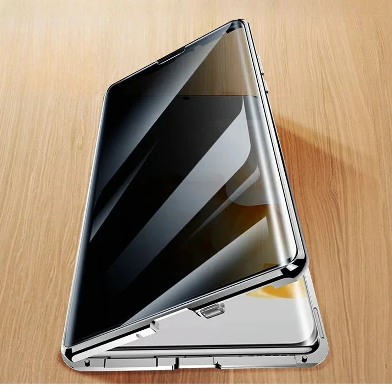 Double-Sided Privacy Magnetic Phone Case with Anti-Peep Full Metal Frame Protection