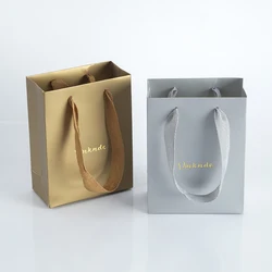 12x6x16cm Cardboard Paper Bags with Handles Custom Logo Bulk Shopping Retail Business Goody Tote Bags Wedding Party Goody Bag