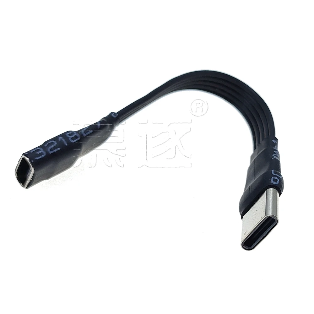 5CM 10CM 30CM USB 2.0 type-c kabel płaski rozszerzenie FPC kabel USB 2.0 USB-C 90 ° w górę/w dół pod kątem wtyczka 5CM-1M