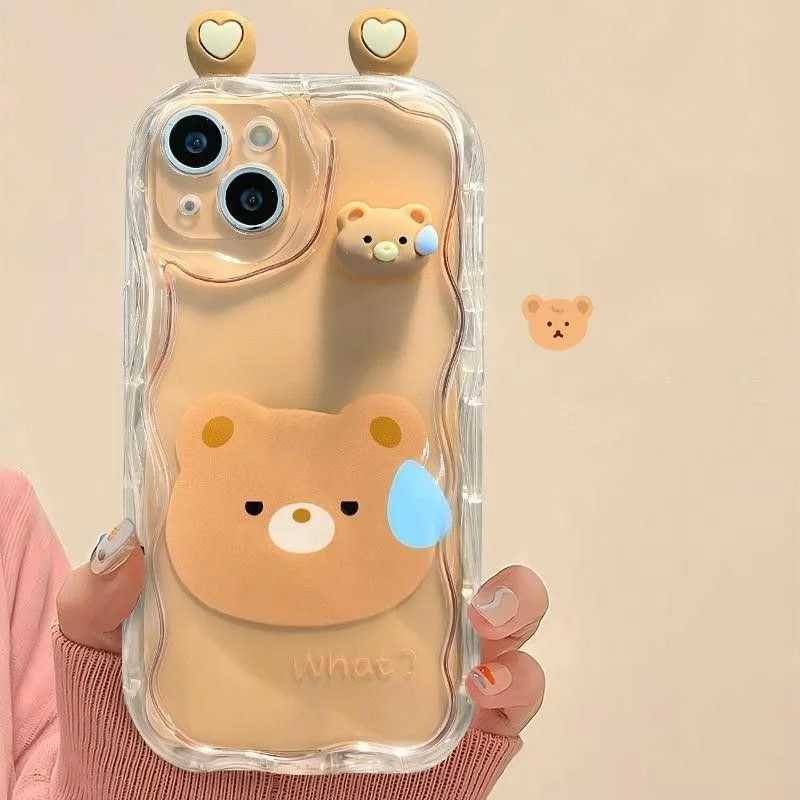 Adorable 3D Animal Ears Soft Wave Case Cover