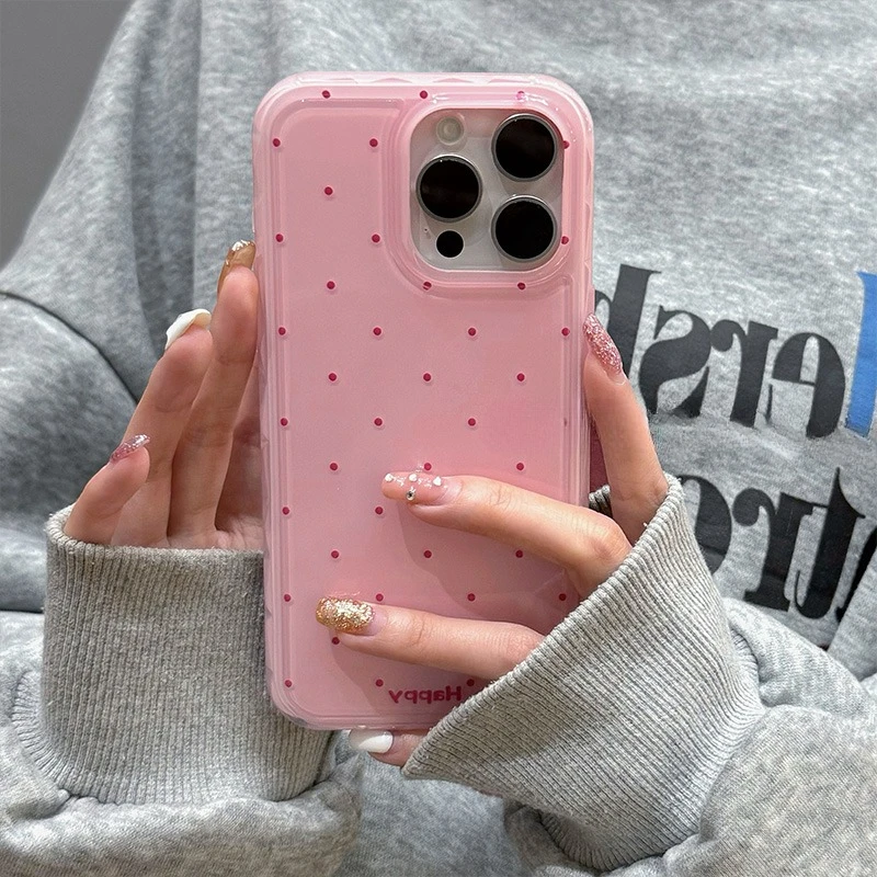 Luxury Ins Candy Color Polka Dot Ultra Slim Soft Silicone Case