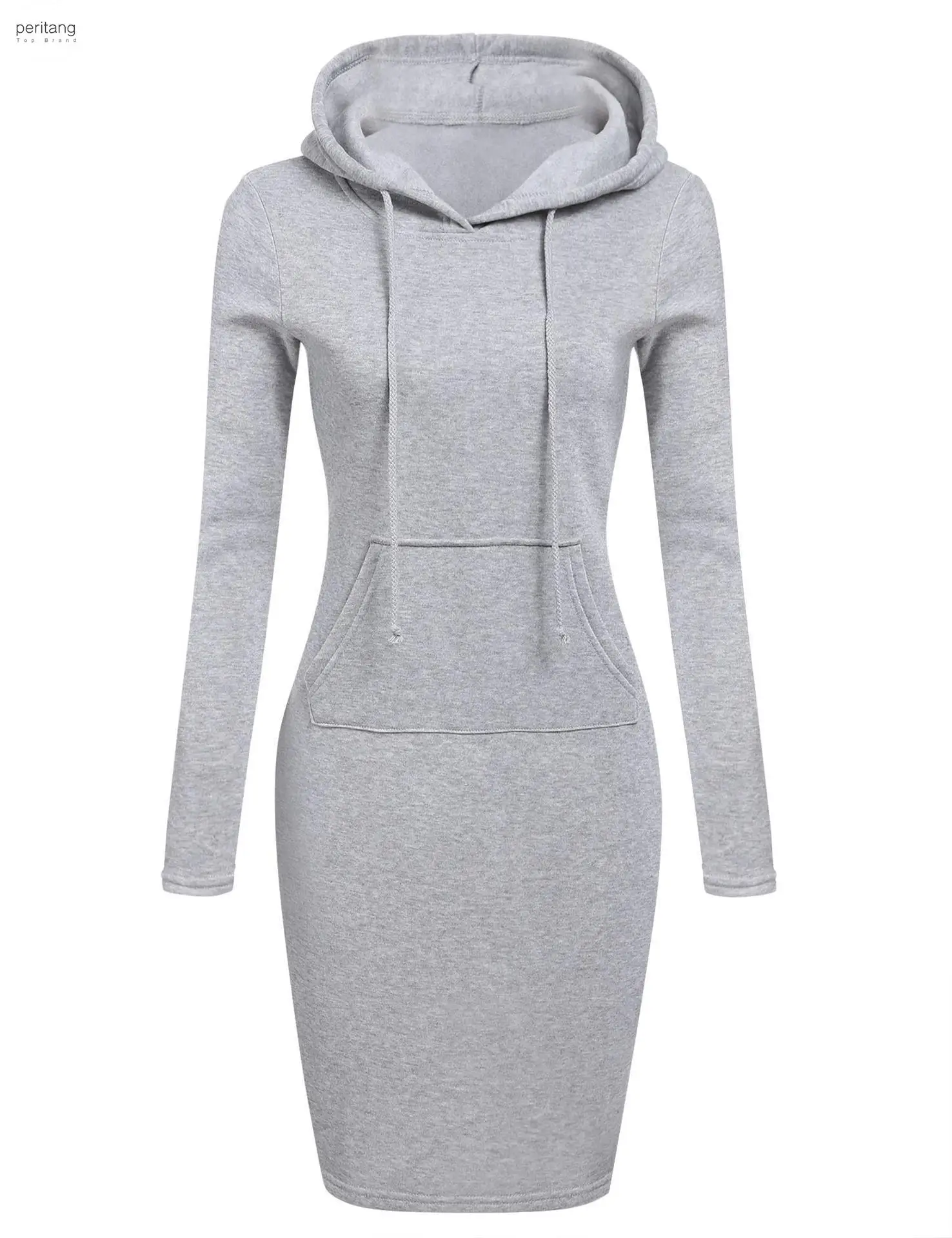 

Brand New Women Sweatshirt Hooded Hoodies Long Sleeve Solid Sweatshirts Casual Sweatshirt Pullover Jumper Long Top Mini Dress