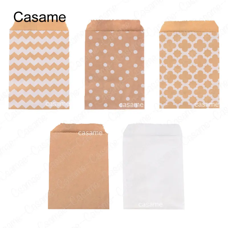 KraftBrownCraftPaperGiftEnvelopeVintageStripeDotParty