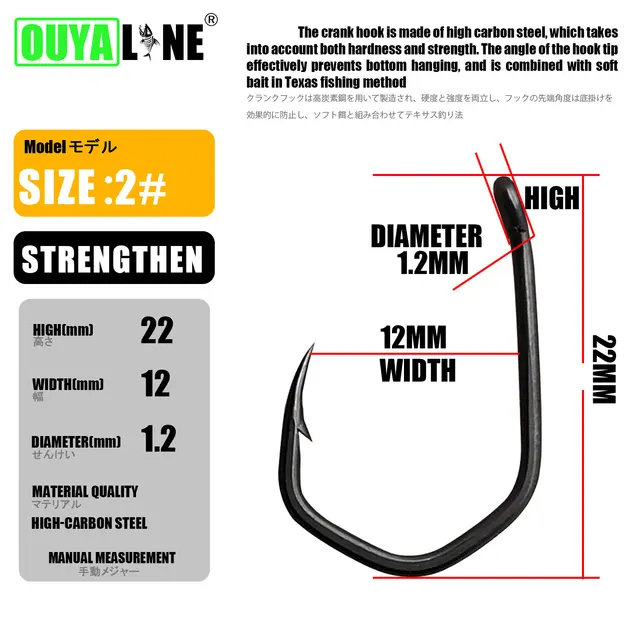 50pcs Carp Fishing Hook Barbed Coated PTFE Coating High Carbon