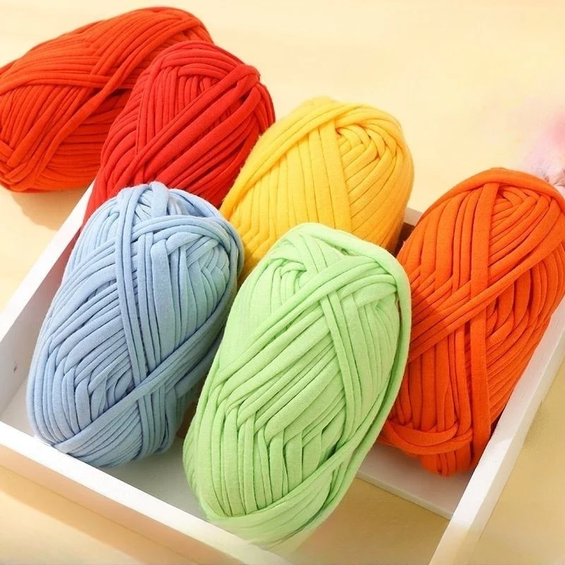 Flat Thread T-Shirt Yarn DIY Soft Weaving Sewing Knitting Material for Carpets Bags Slippers Sandals 39 Colors Crochet Handmade 2