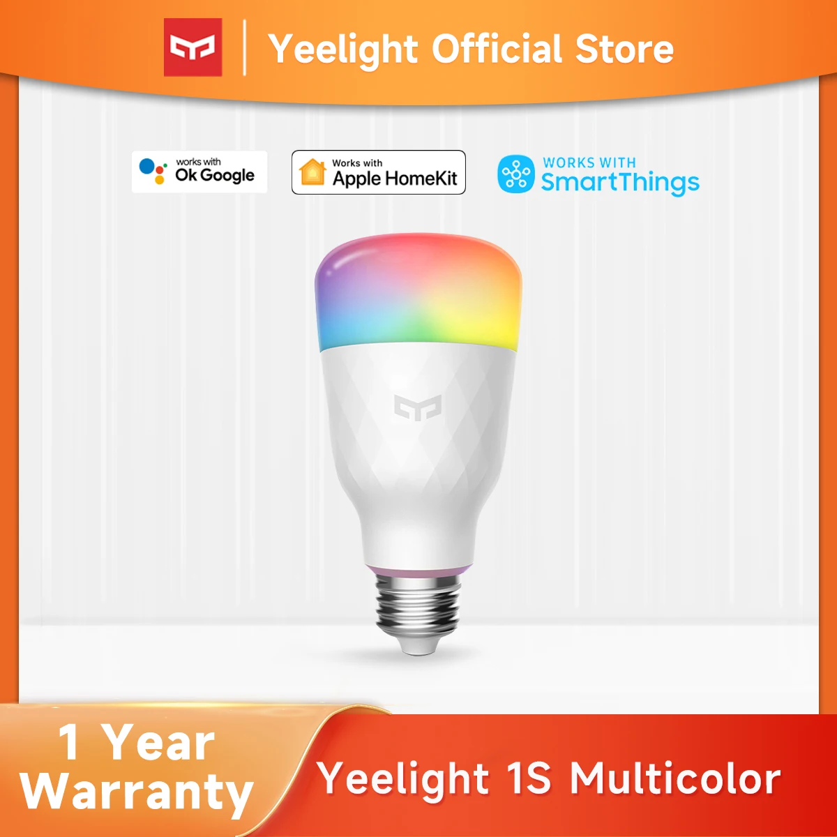 Yeelight ampoule LED intelligente 1S E27 6W RGB, sans fil, commande