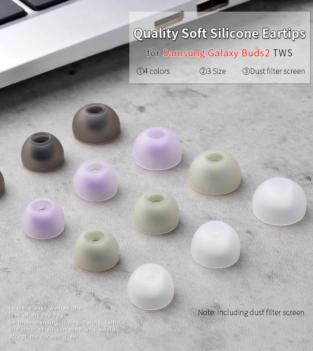 6Pcs Silicone Ear Tips for Samsung Galaxy Buds 2 Eartips TWS for Beats Studio Buds Fit Pro Tips Dust Filter Screen Earplugs 4mm