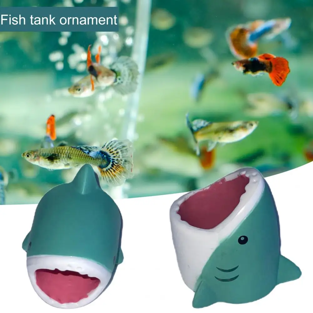Fish Tank Ornament Ocen Series Shark Head Statue Cartoon Underwater Animal Sculpture Aquarium Landscaping Decor