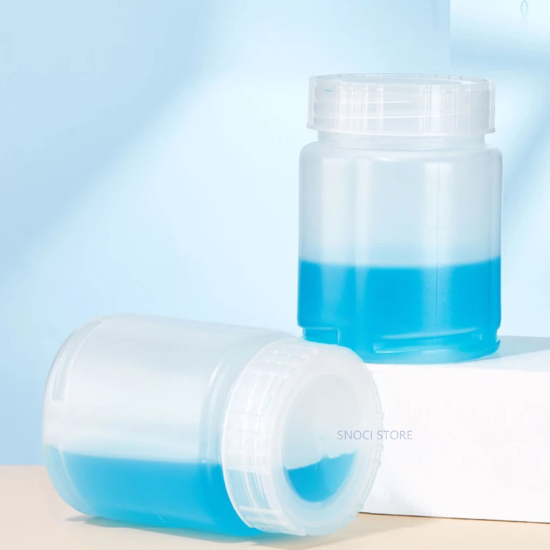 3 Stück 225 ml Flasche PP Weithals Nachfüllbare Flasche Kunststoffprobenbehälter für flüssige Lotion Auslaufsichere Reagenzflaschen für das Labor – Detail 12