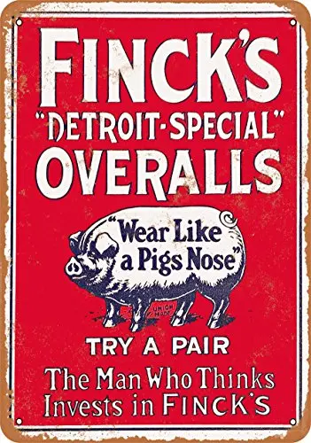 

Metal Sign - Finck's Detroit Special Overalls - Vintage Look Wall Decor for Cafe Bar Pub Home Beer Decoration Crafts