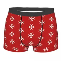 Custom Maltese Cross Flag Underwear Men Breathbale Boxer Briefs Shorts Panties Soft Underpants For Male 1