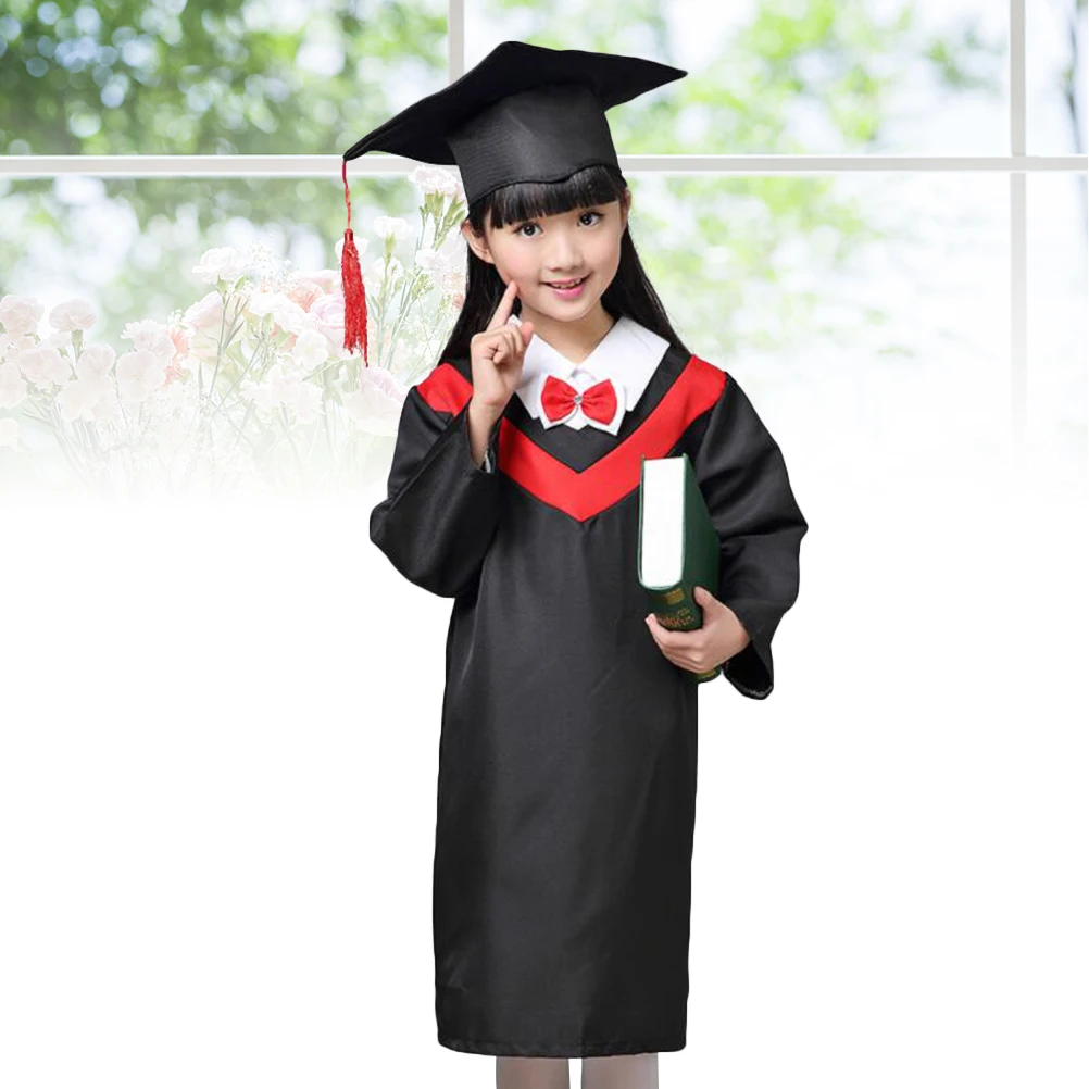Children Graduation Suit with Cap Gown Cloak Kids Preschool Graduation Ceremony Uniform for Kid Festival Clothing Costume Outfit graduation hat