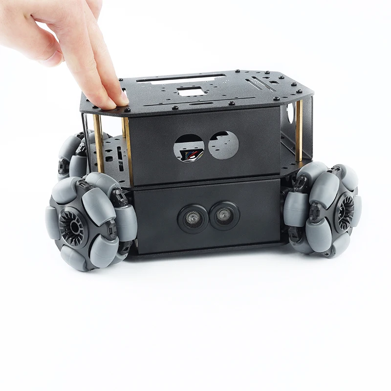 4WD Omni Wheel Robot Car Robot Braccio Telaio Ps2 Maniglia Wireless Programminabile RC Auto per Arduino Robot Kit FAI DA TE Evitamento Ostacoli - immagine 4