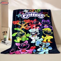 S-Smiling C-Critters Horr0r Game Cartoon Flannel Blanket for Bed Bedroom Sofa Picnic,Throw Blanket for Cover Outdoor Leisure Nap 1
