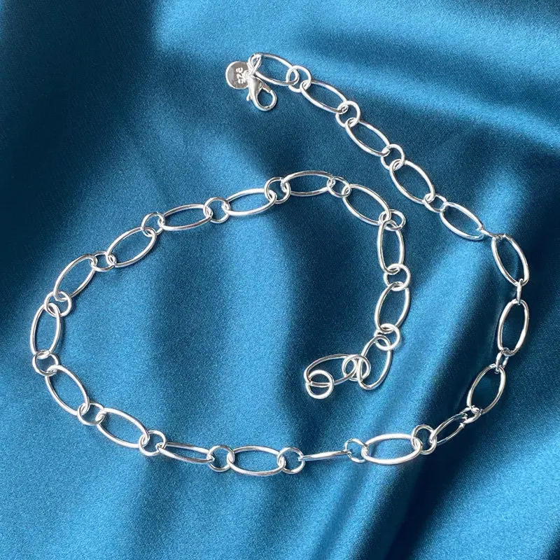 

New Fashion 925 Sterling Silver Necklace 18 Inches Necklace For Women Men Birthday Party Jewelry Accessories