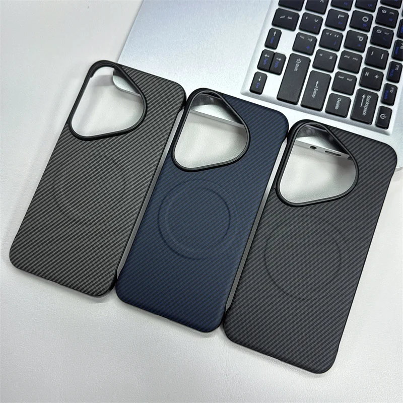 Ultra Thin Carbon Fiber Texture Magnetic Case - Frameless Hard PC Cover
