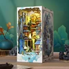 NEW DIY Book Nook Wooden Miniature Model Kit Penglai Wonderland Bookend Assembled 3D Puzzle Bookshelf Home Decor Friends Gifts 1