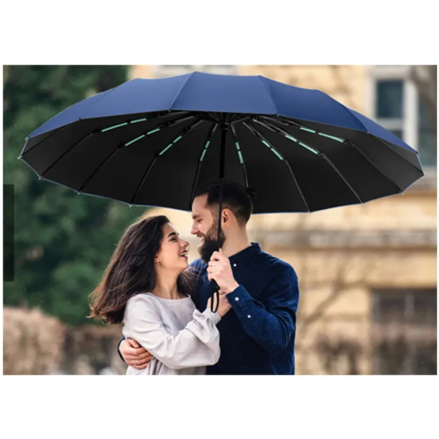 Windproof umbrella Super Large Umbrella Men Women Windproof Compact Umbrella Semi-Automatic Folding Business Luxury Sun Travel