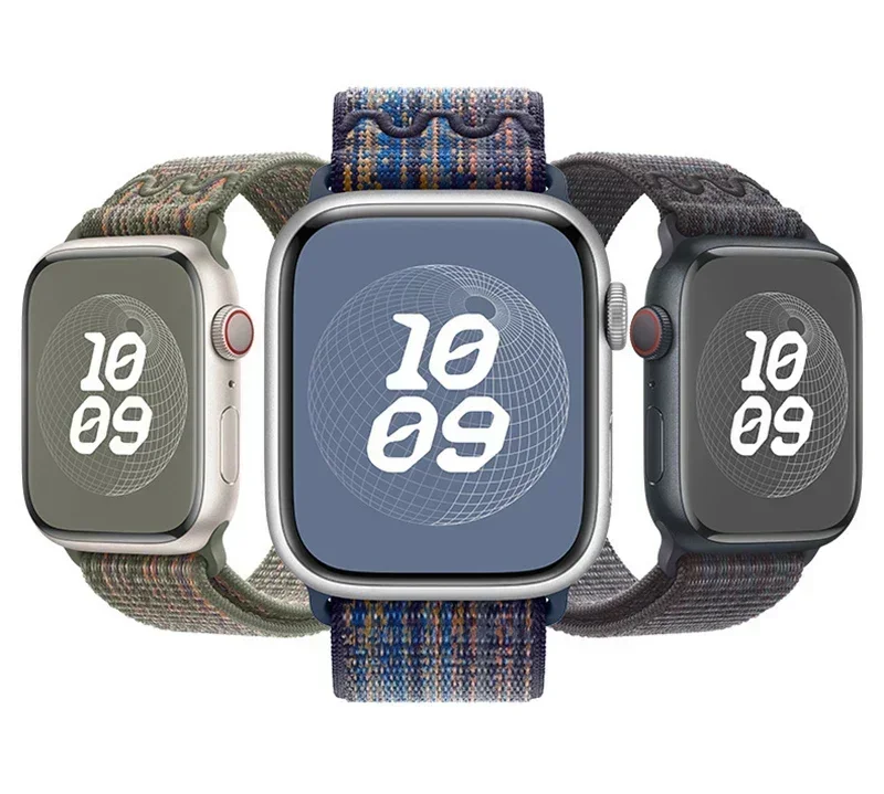 Nylon Loop For Apple Watch Strap 45mm 44mm 46mm 40mm 41mm 38mm 42mm Correa Bracelet iWatch Series 6 Se 7 8 9 10 11 ultra2-3 49mm