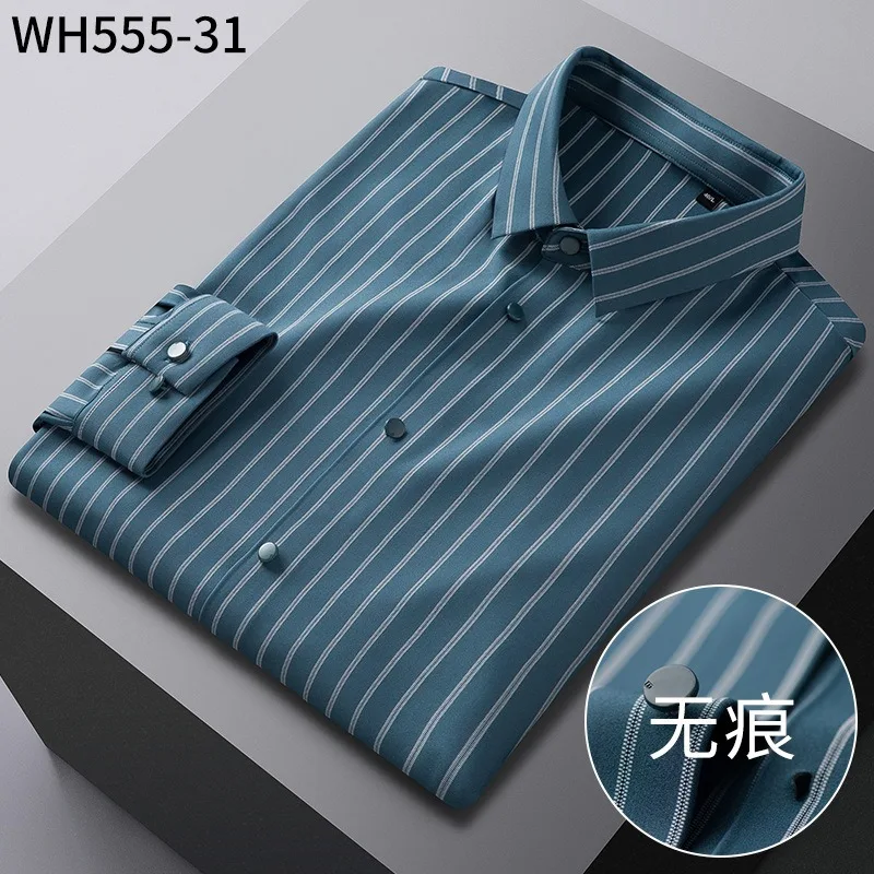 High-grade nylon ammonia long-sleeved shirt morning casual striped