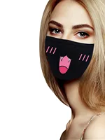 Забавное выражение, креативная аниме-вечеринка, маска для рта и лица для рта, черная унисекс, Kpop, пылезащитная, дышащая, милая маска Kawaii — изображение 4