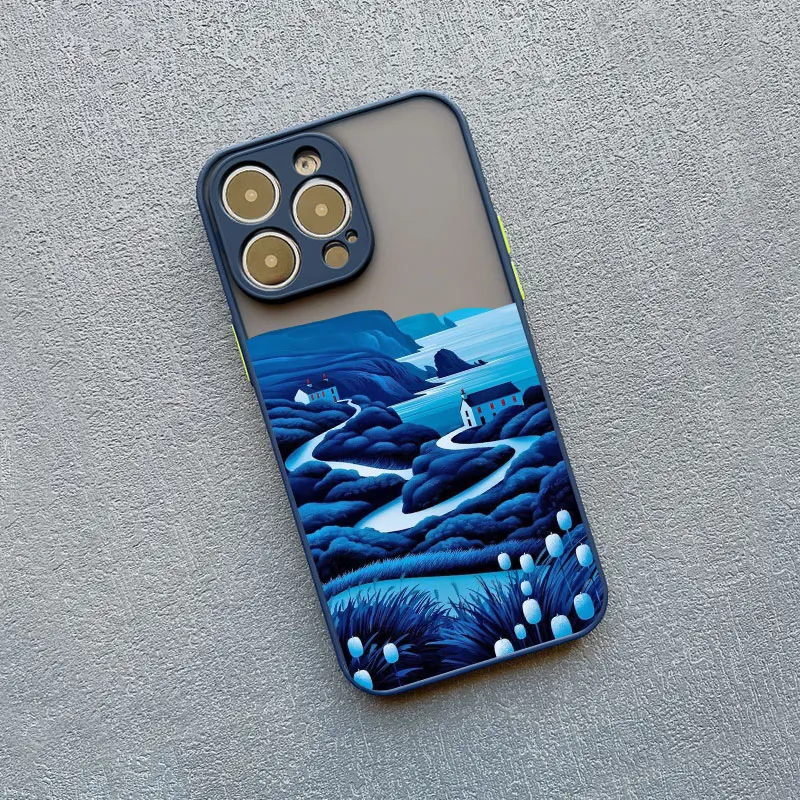 Yellow Sunset Mountain Shockproof Phone Case - Natural Scenery Cover