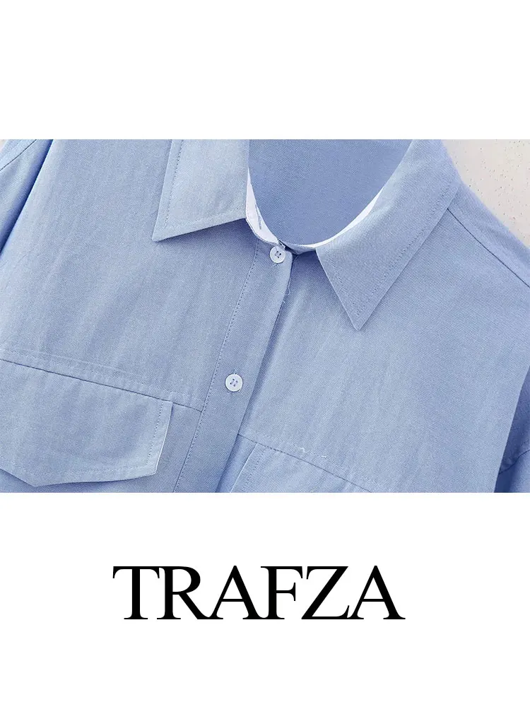 HH Women Elegant Solid Sweet Patchwork Blouse Single Breasted Long Sleeve Shirt 2024 New Fashion Female Chic Cropped Top