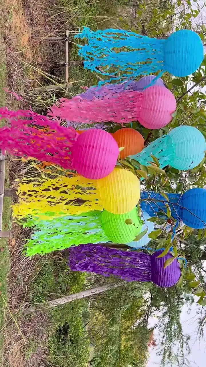 10-Inch Blue Hanging Jellyfish Paper Lanterns – Set Of 6, Under The Sea Party Decor, Mermaid Birthday, Baby Shower, Nautical Theme, Ocean Classroom