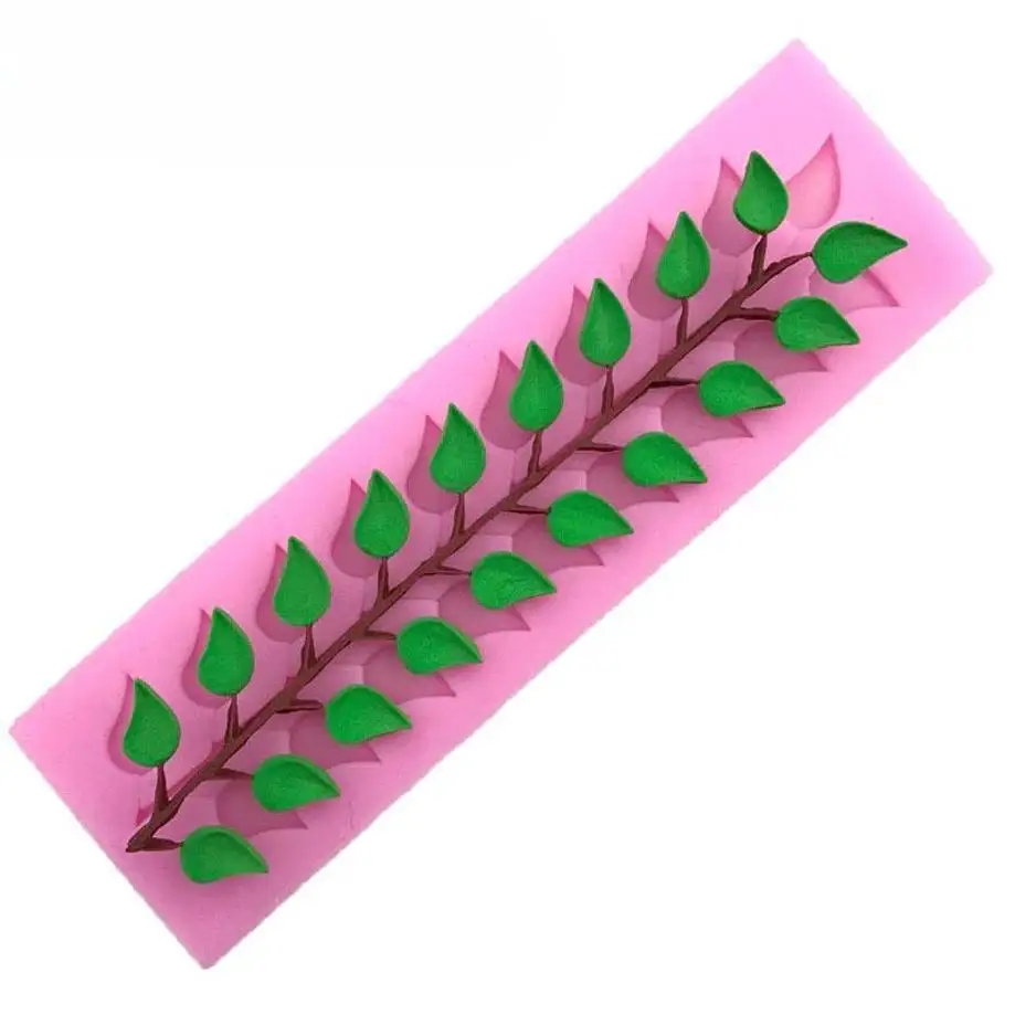 1 Pcs Leaf Shaped Bark Texture Silicone Mold Baking Tool, Sugar Cake Decoration, Chocolate Lace Edging Mold