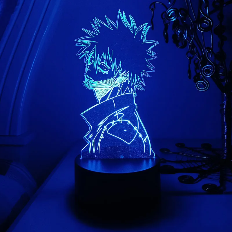 

3d Светодиодная лампа My Hero моя геройская Академия Boku No Dabi для спальни, ночные светильники для манги, аниме, декоративная экшн-фигурка, ночник