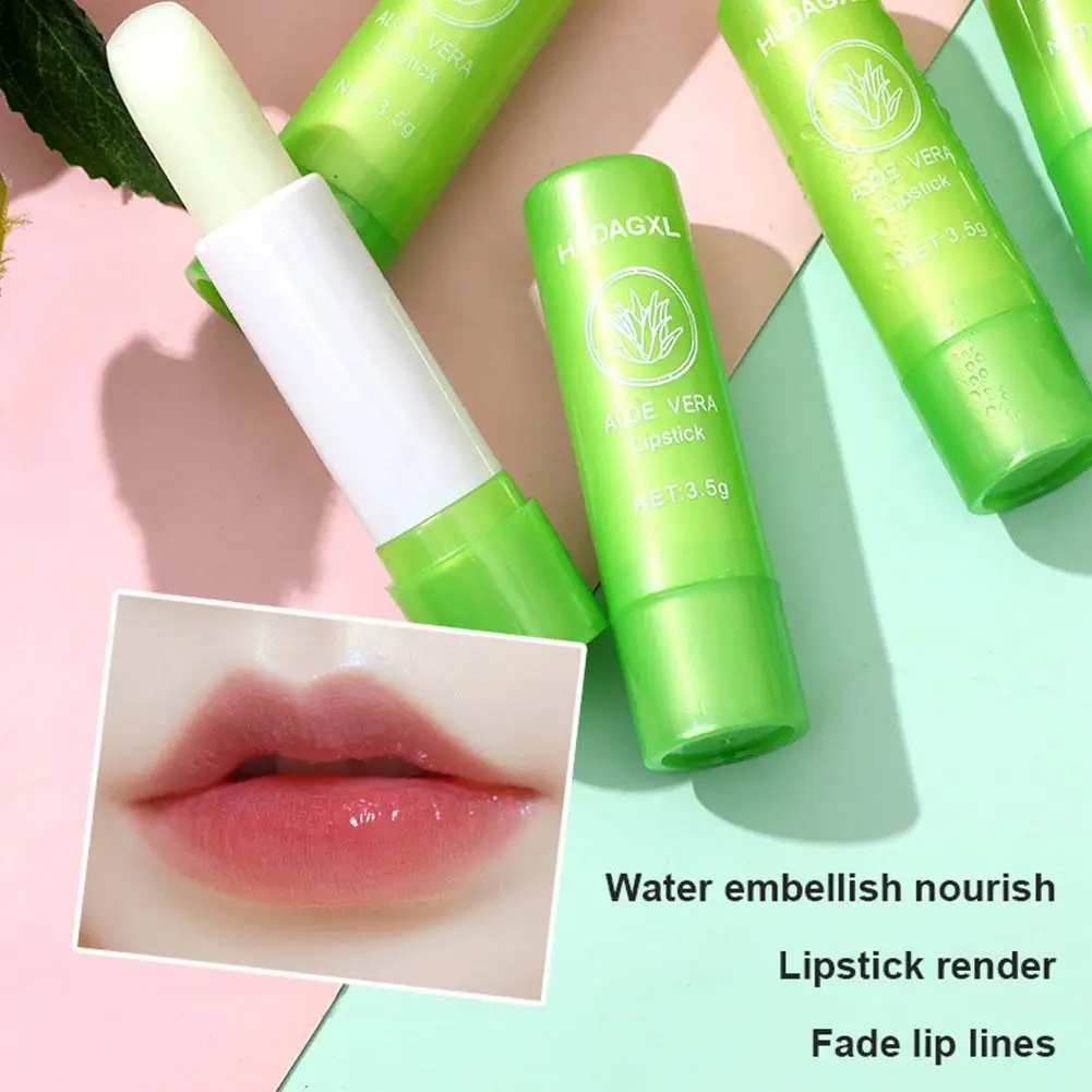 Color Changing Lipstick Aloe Vera Lipstick Long Lasting Easy Anti-drying To Moisturizing Balm Color Nourishing Not Fade Lip L1M0