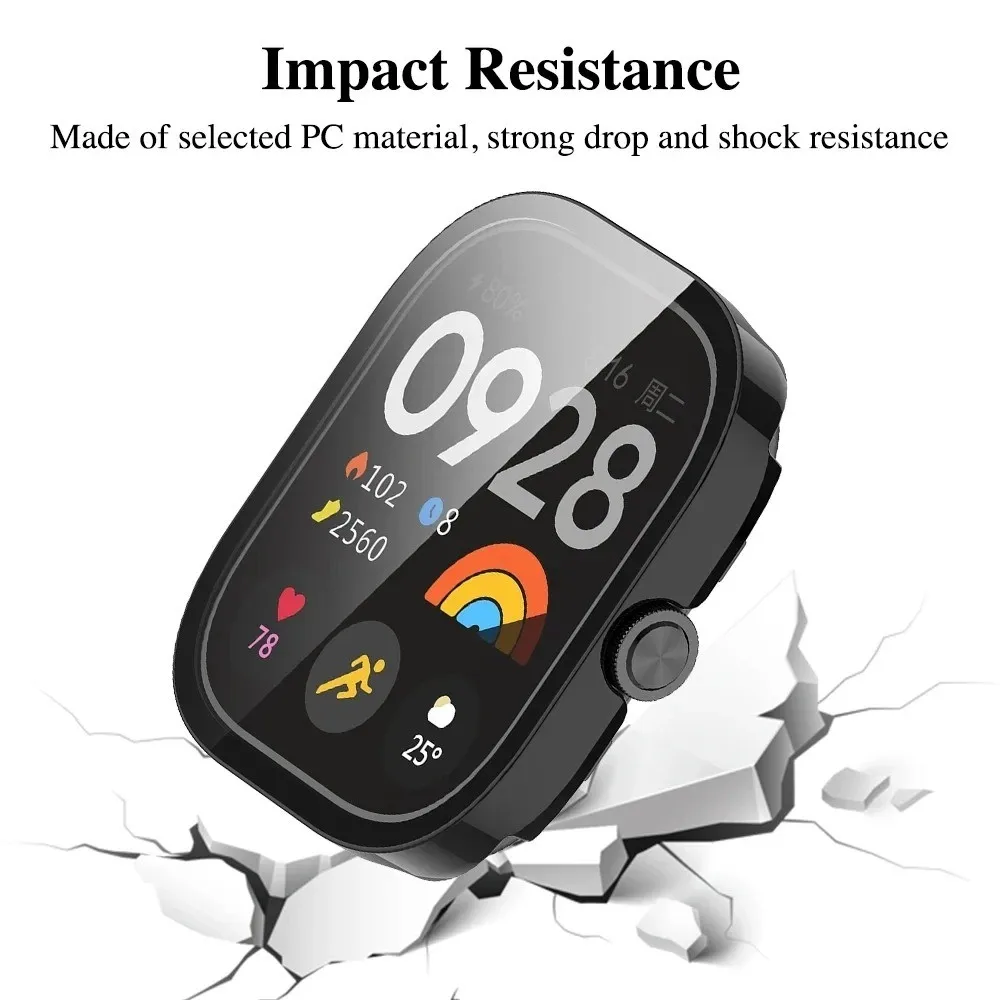 Premium 9D Glass Case Strap with Screen Protector and Watchband for Smartwatch Accessories