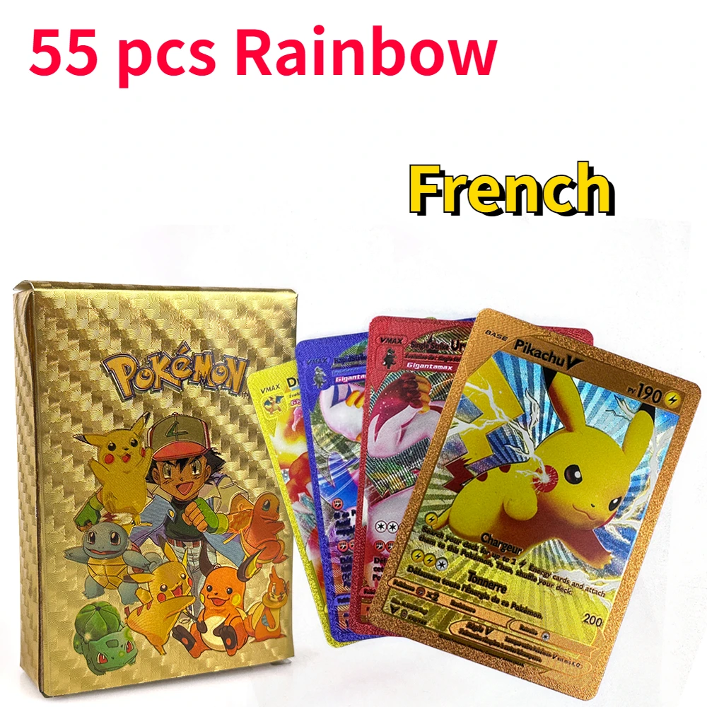 Pikachu Vmax Black Gold Custom Pokemon Card Holographic Set 