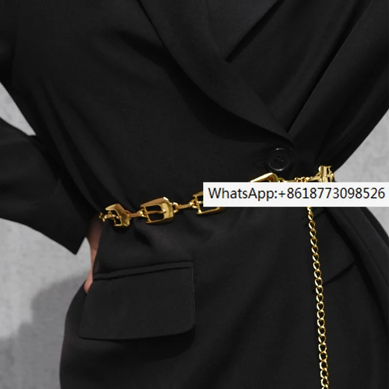 

Brand Chains Belt Women Golden Color Signal Circle Suits Decoration Top Luxury Heavy Quality Jewellry Ladies Fashion Ornament