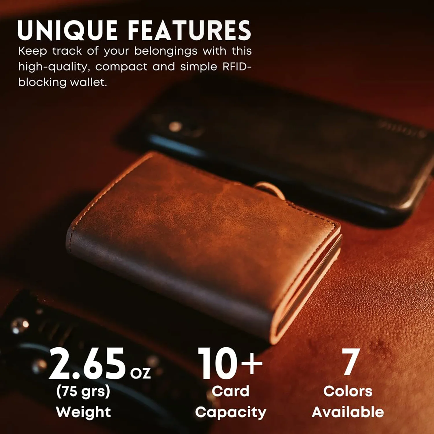 SEMORID Mens Wallet Card Holder Minimalist RFID Blocking Slim Wallet Multifunctional with ID Window （With buttons）