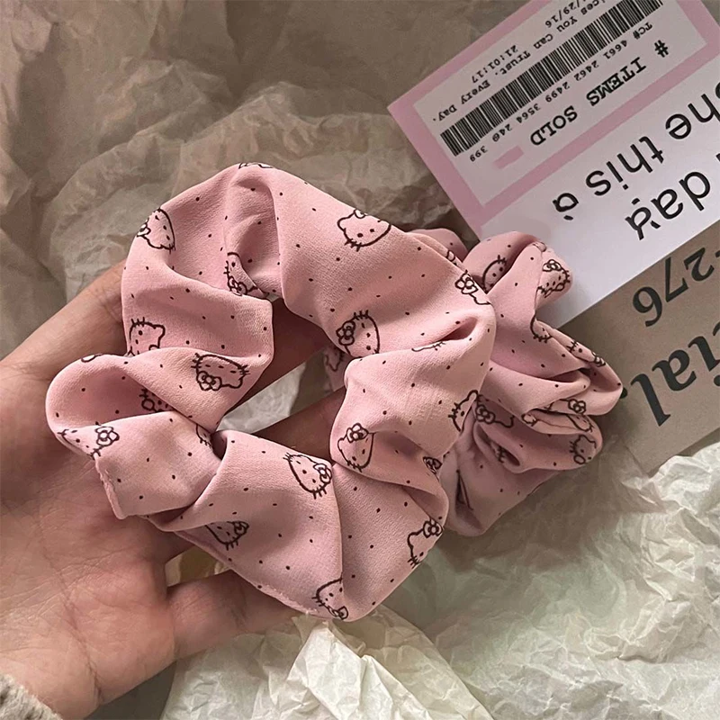 

Повязка для волос в стиле Ins с Hello Kitty Y2K, милые разноцветные эластичные повязки для волос с рисунком котенка и большого кишечника, милые розовые повязки для волос, детский подарок