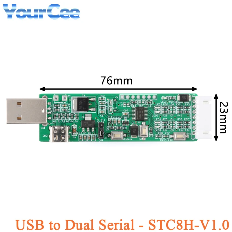 STC8H8K64U MCU Controller STC USB to Dual Serial Port-STC8H-V1.0 Core ...