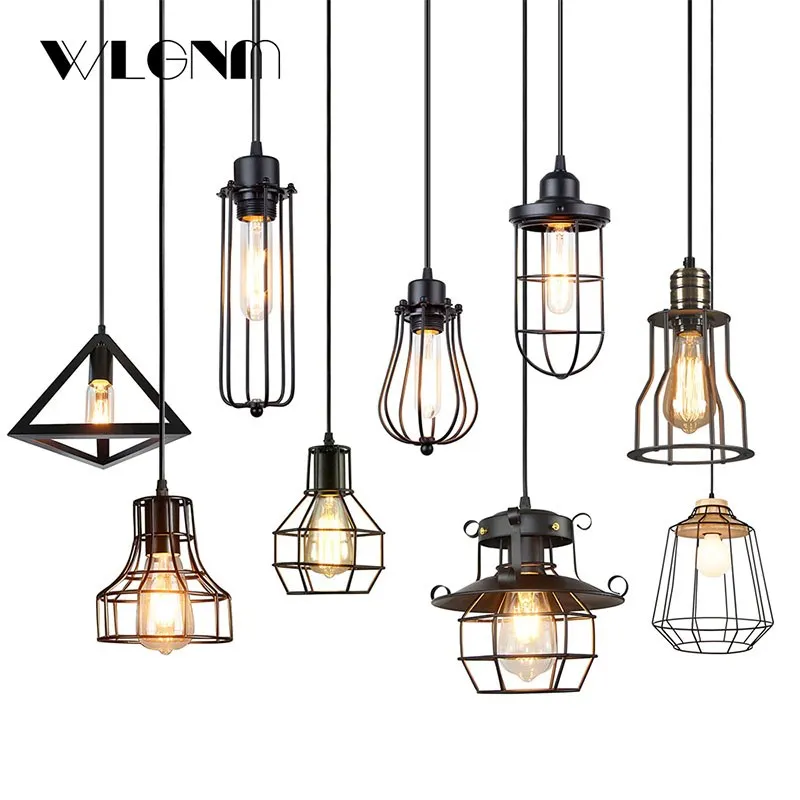 

Industrial Retro Pendant Light Iron 1/3 Heads Lamp For Dining Room Cafe Shop Hall Living Room Interior Decorative Illumination