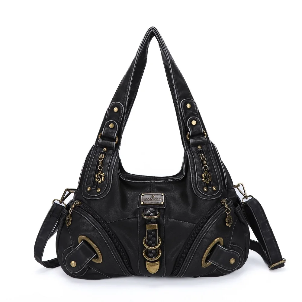 Angel kiss Women Handbags Shoulder Bag Top handle Handbag Fashion Vintage Dumpling Pack Shoulder