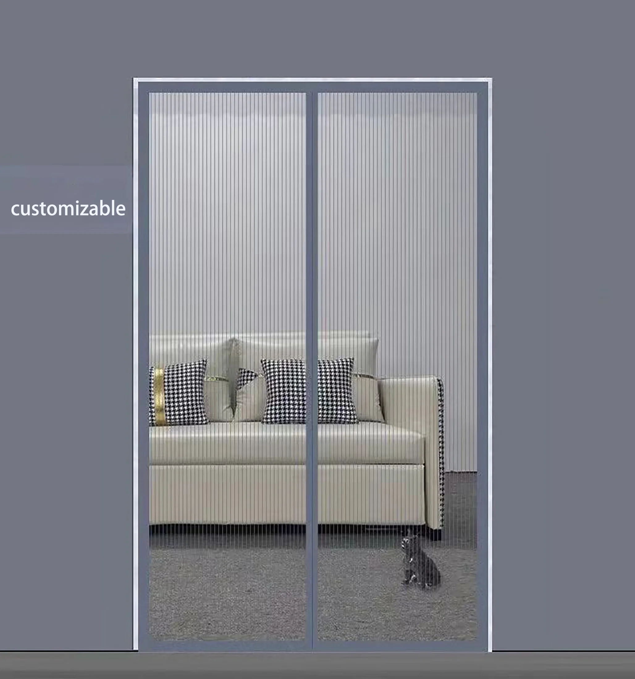 Diamond Mesh Mosquito Proof Door Curtain Whole Magnetic Suction For Household Use magnetic door curtain