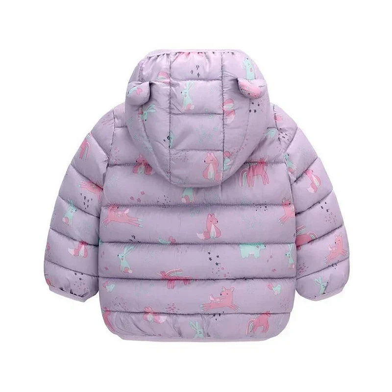 Children Boys Baby Hooded Lightweight Down Jackets Warm Outerwear Autumn Kids Girls Coats Cartoon Dinosaur Print Casual Clothing down jacket children jackets girls coat